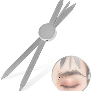 Eyebrow Stencil Ruler,Stainless Steel Eyebrow Makeup Caliper Ruler Three-Point Positioning Balance Ruler for Microblading Eyebrow Measure, Eyebrow Measuring Tool…