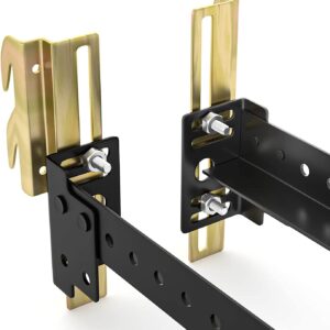 2Pcs 711 Bolt on to Hook on Bed Frame Conversion Brackets with Hardware Hook, Headboard Hook Set,Hook on Bed Frame Brackets Adapter,Hook on Bed Rail