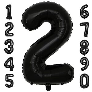 40 inch large black number 2 balloon decorations helium 2 balloons for birthday celebration decorations wedding anniversary baby shower supplies engagement photo shoot