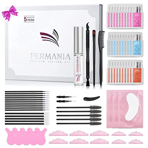 PERMANIA Lash Lift Kit,Lash Perm Kit, Fast Eyelash Lifting 5 Minutes DIY at Home with Strong Glue Disposable Sachet Lash Perming Kit Last 8 Weeks（30pcs）