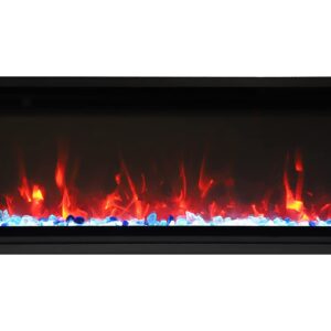 45" Extra Slim Indoor Only Electric Fireplace with Black Steel Surround