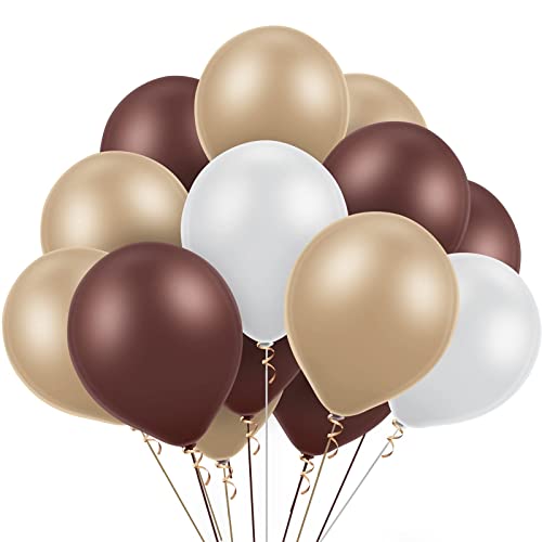 24 Pieces Cream Balloons Brown Balloon White Latex Balloon Jungle Party Balloon Decorations for Baby Shower First Birthday Jungle Safari Theme Party Decorations