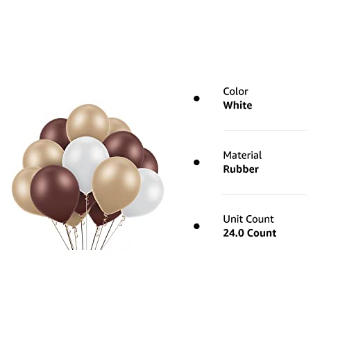 24 Pieces Cream Balloons Brown Balloon White Latex Balloon Jungle Party Balloon Decorations for Baby Shower First Birthday Jungle Safari Theme Party Decorations