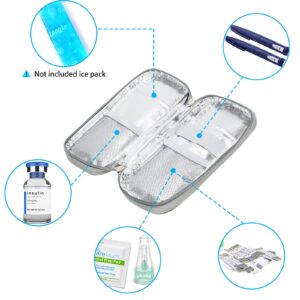 YOUSHARES Insulin Travel Case - Insulin Cooler Bag for Pen, Medicine, Pen Glucose Meter and Other Diabetic Supplies（Grey,Bag Only