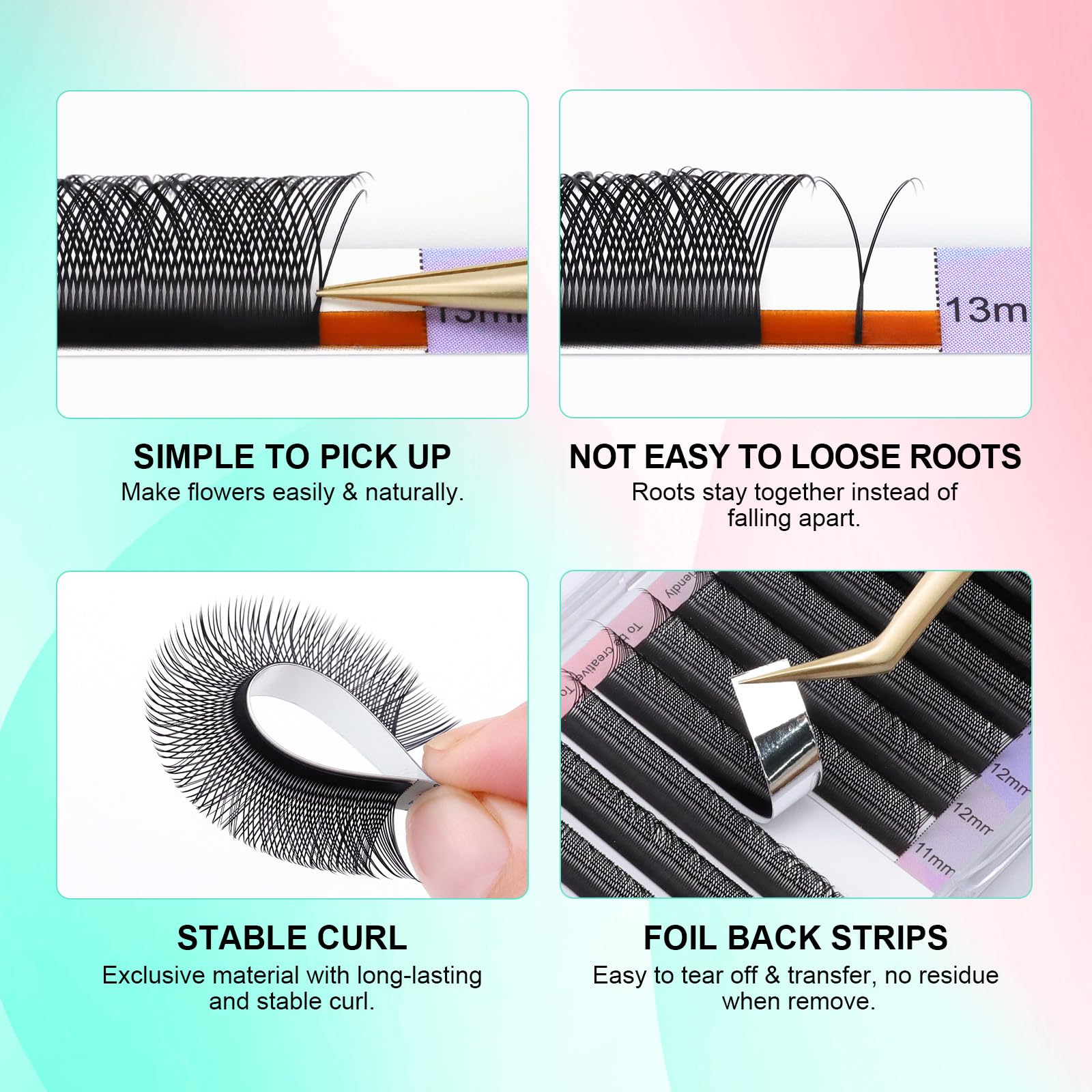 NAGARAKU yy Eyelash Extensions Supplies y lash 0.05mm D curl Mix Tray 8-15mm Premade 4D Easy Fan Russian Volume Cluster Faux Mink Matte 12 rows pre Fanned Wispies Crisscross Eye Lashes