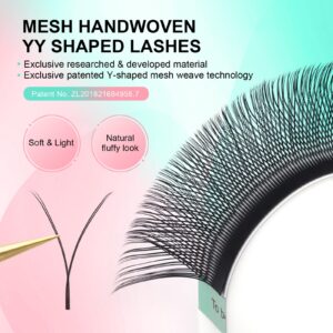 NAGARAKU yy Eyelash Extensions Supplies y lash 0.05mm D curl Mix Tray 8-15mm Premade 4D Easy Fan Russian Volume Cluster Faux Mink Matte 12 rows pre Fanned Wispies Crisscross Eye Lashes