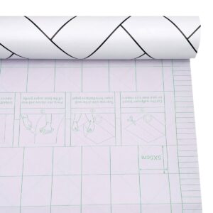 Yifasy Shelf Liner White Grid Black Lines Self-Adhesive Drawer Paper Industrial Style Wall Decor Furniture Sticker 118x17.7 Inch