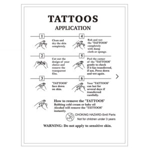 Dopetattoo 6 Sheets Temporary Tattoos Tiger Fake tattoos Neck Arm Chest for Women Men Adults