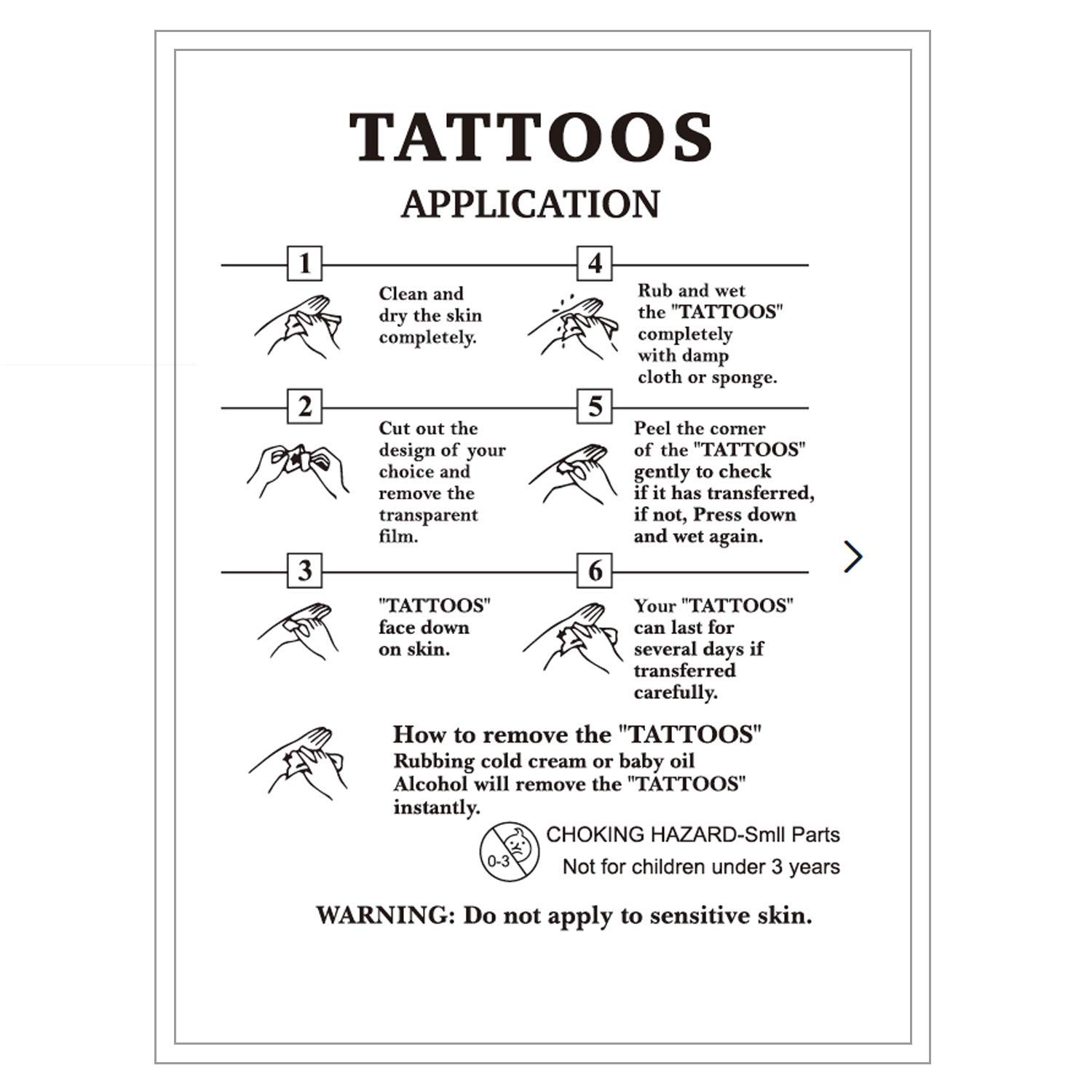 Dopetattoo 6 Sheets Temporary Tattoos Tiger Fake tattoos Neck Arm Chest for Women Men Adults