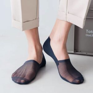 5 Pairs Invisible Ice Silk Breathable Socks, No Show Socks For Men And Women, Ultra Low Cut Non Slip Flat Boat Liner