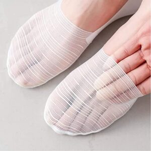 5 Pairs Invisible Ice Silk Breathable Socks, No Show Socks For Men And Women, Ultra Low Cut Non Slip Flat Boat Liner