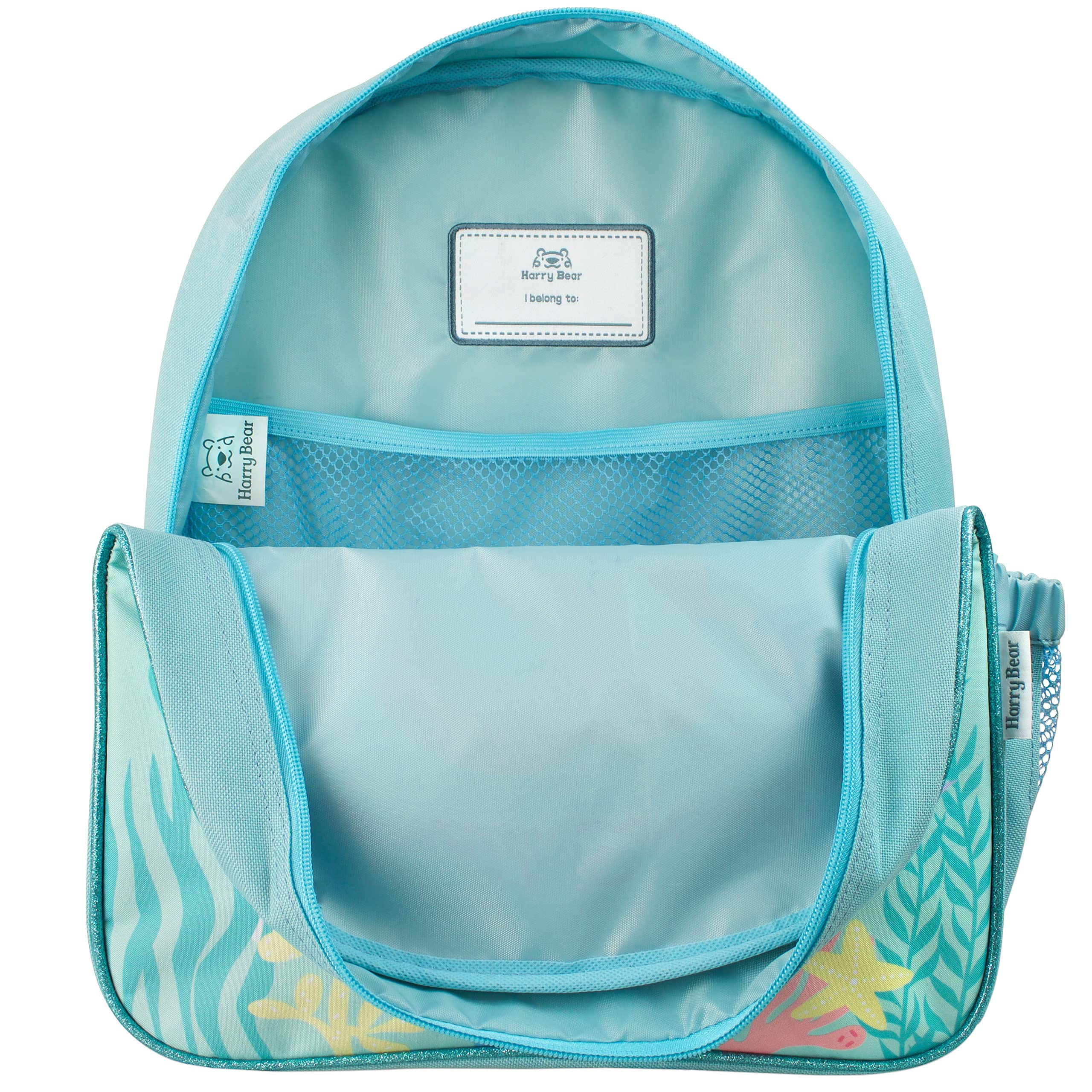 Harry Bear Girls Mermaid Backpack Glitter School Bag for Kids Blue