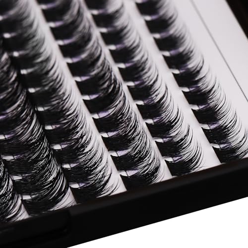 Bodermincer 120 Clusters 8-10-12-14mm Mixed/10-12-14-16mm Mixed Wide Cluster False Eyelash Individual Cluster EyeLashes Grafting Fake False Eyelashes Eyelash Extension (Black 8-10-12-14mm Mixed)