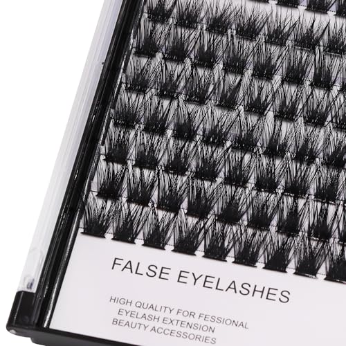 Bodermincer 120 Clusters 8-10-12-14mm Mixed/10-12-14-16mm Mixed Wide Cluster False Eyelash Individual Cluster EyeLashes Grafting Fake False Eyelashes Eyelash Extension (Black 8-10-12-14mm Mixed)