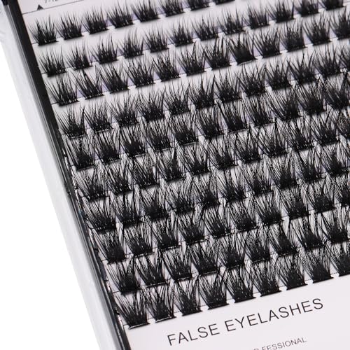 Bodermincer 120 Clusters 8-10-12-14mm Mixed/10-12-14-16mm Mixed Wide Cluster False Eyelash Individual Cluster EyeLashes Grafting Fake False Eyelashes Eyelash Extension (Black 8-10-12-14mm Mixed)