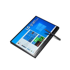 LG Gram 14T90P - 14" WUXGA (1920x1200) 2-in-1 Lightweight Touch Display Laptop, Intel evo with 11th gen Core i5 CPU, 8GB RAM, 256GB SSD, 24.5 Hours Battery, Thunderbolt 4, Black - 2021