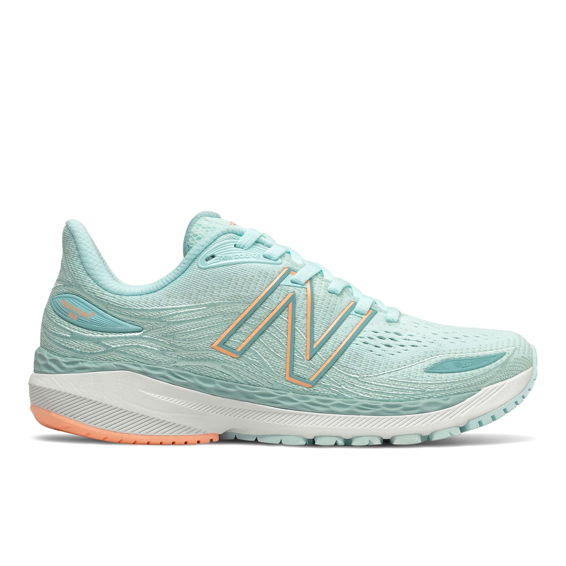 New Balance Women's Fresh Foam X 860 V12 Running Shoe, Blue/Light Mango, 9.5 M