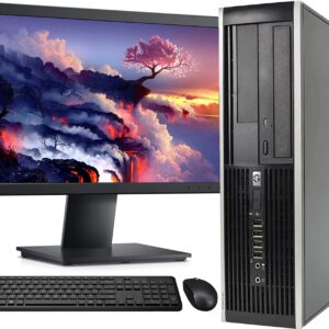 HP Elite SFF Desktop Computer PC, Intel Core i7 3.4GHZ Processor, 16GB Ram, 128GB M.2 SSD + 1TB Hard Drive, WiFi & Bluetooth, Wireless Keyboard Mouse, 24 Inch FHD LED Monitor, Windows 10 (Renewed)