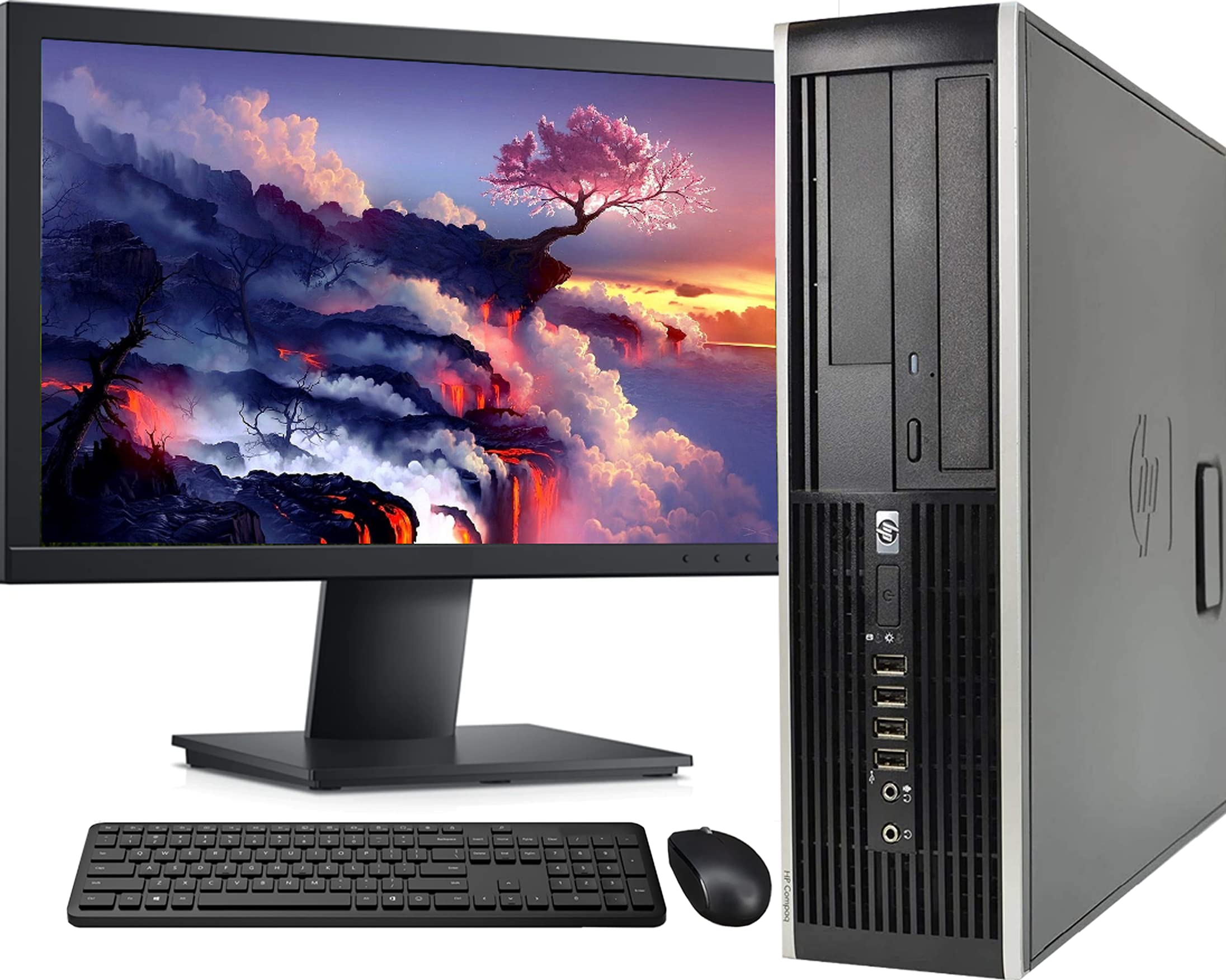 HP Elite SFF Desktop Computer PC, Intel Core i7 3.4GHZ Processor, 16GB Ram, 128GB M.2 SSD + 1TB Hard Drive, WiFi & Bluetooth, Wireless Keyboard Mouse, 24 Inch FHD LED Monitor, Windows 10 (Renewed)