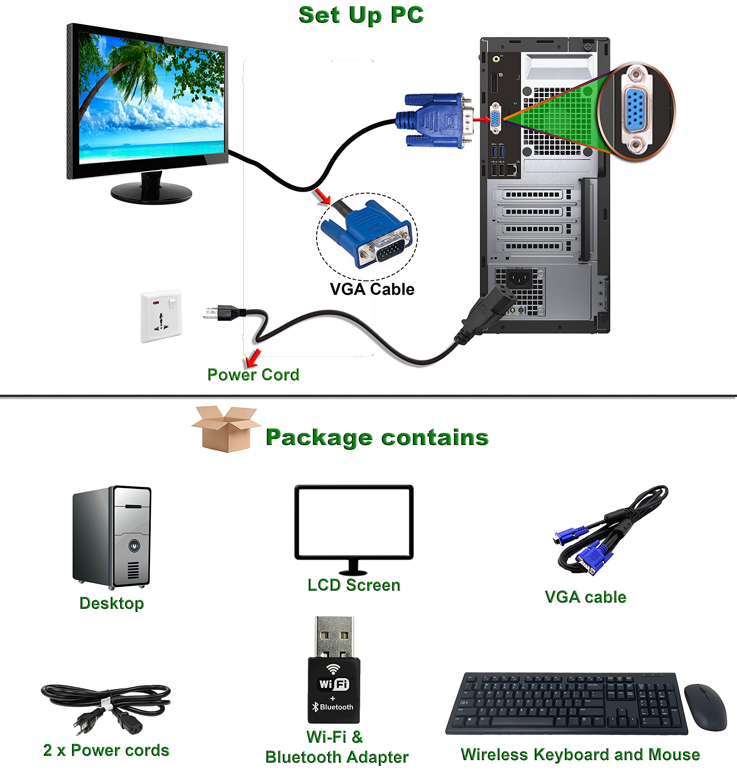 HP Elite SFF Desktop Computer PC, Intel Core i7 3.4GHZ Processor, 16GB Ram, 128GB M.2 SSD + 1TB Hard Drive, WiFi & Bluetooth, Wireless Keyboard Mouse, 24 Inch FHD LED Monitor, Windows 10 (Renewed)