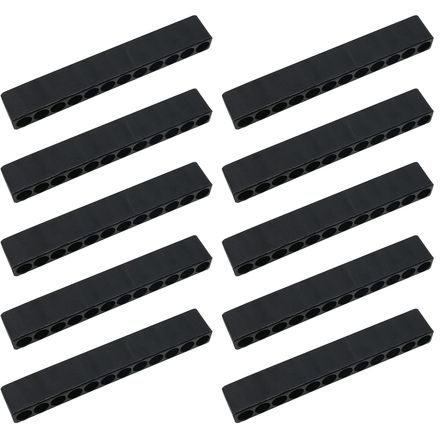 Mutai Screwdriver Bit Holder 10PCS 12 Holes 1/4Inch Black Hex Drill Storage Case Organizer