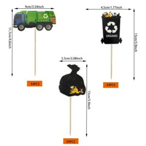 Garbage Truck Birthday Party Supplies Garbage Truck Cupcake Toppers for Trash Truck Waste Management Recycling Party Supplies