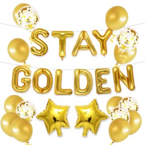 16 inch gold stay golden party birthday balloon banner for golden girls supplies(stay golden)