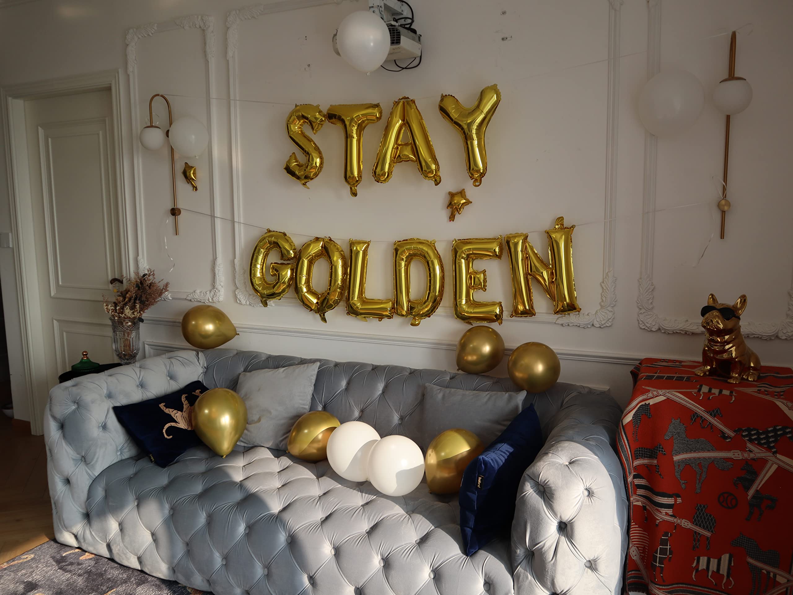 16 Inch Gold STAY GOLDEN Party Birthday Balloon Banner For Golden Girls Supplies(STAY GOLDEN)