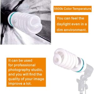 2pcs 135W Light Bulb 5500K CFL Daylight Spiral Softbox Lighting Kit Bulb in E27 Socket for Photography Photo