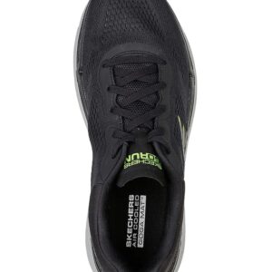 Skechers Men's Road Running Shoe, Black and Lime Textile, 10