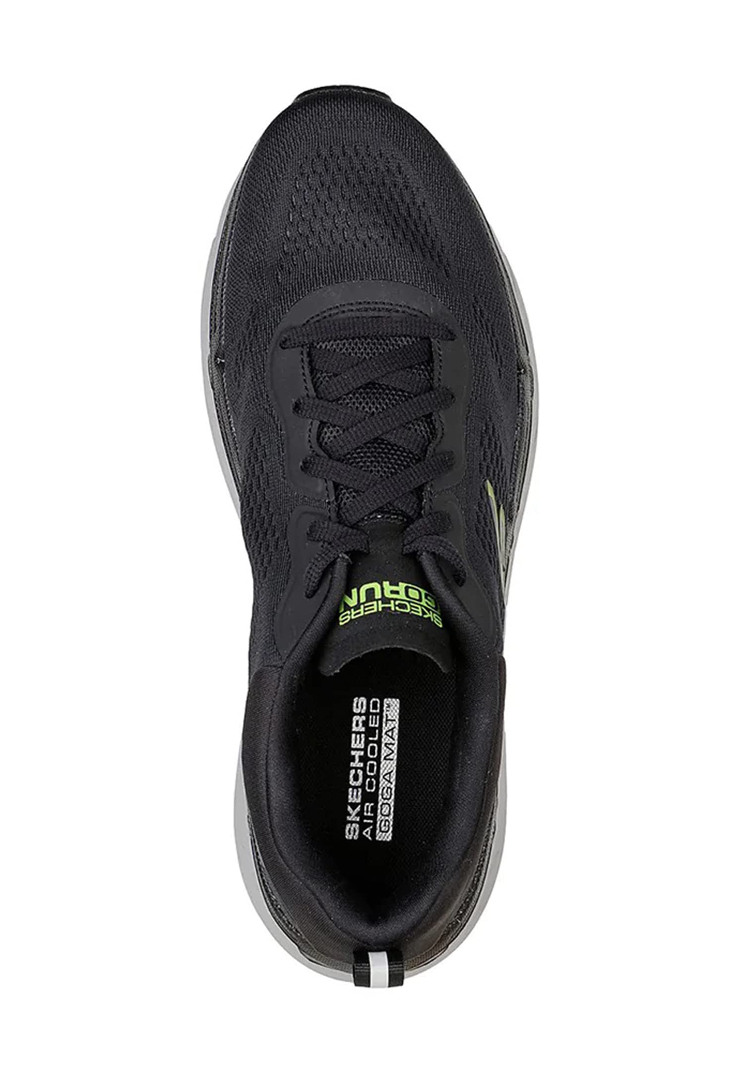 Skechers Men's Road Running Shoe, Black and Lime Textile, 10