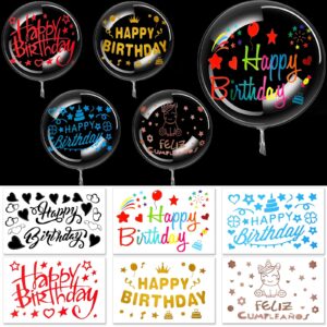 36 pieces clear balloons diy transparent balloons with birthday stickers bobo balloons for stuffing led light globus transparent stickers balloons wedding party birthday