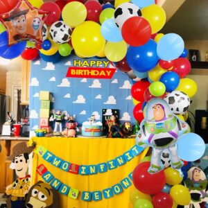 Toy Inspired Story Birthday Party Supplies-155 Pcs of Toy Story Balloon Garland Set Toy Story Aluminum Film Balloon Latex Balloon for Kid's Party,Shower,Celebration