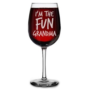 shop4ever i'm the fun grandma engraved stemmed wine glass 16 oz. gift for mother's day