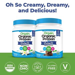 Orgain Organic Vegan Protein Powder + Oat Milk, Vanilla Bean - 20g Plant Based Protein, Gluten Free, Soy Free, Low Sugar, Non GMO, Kosher - 1.05lb