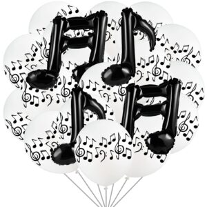 56 pieces music note balloons music themed party decorations include 40 music notes latex balloon 16 black music note foil balloons foil balloons for birthday party