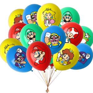 rekcopu brothers super balloons, latex party balloons with brothers the theme birthday party supplies,48pcs brothers latex balloons super party decorations
