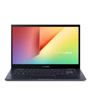 asus vivobook 14" fhd led 2-in-1 touchscreen premium laptop | amd ryzen 5 5500u | 8gb ddr4 ram | 256gb ssd | fingerprint | hdmi | windows 10 | black | with usb3.0 hub bundle