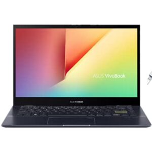 ASUS VivoBook 14" FHD LED 2-in-1 Touchscreen Premium Laptop | AMD Ryzen 5 5500U | 8GB DDR4 RAM | 256GB SSD | Fingerprint | HDMI | Windows 10 | Black | with USB3.0 HUB Bundle