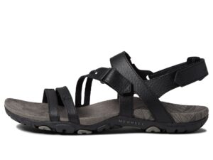 merrell sandspur rose convert sandals for women - textile lining with slingback design, hook-loop closure, and rubber outsoleblack 8 m