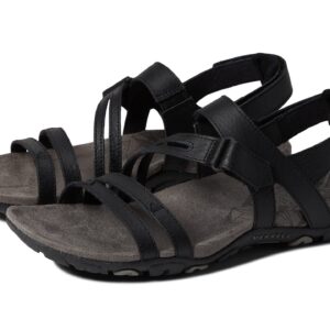 Merrell Sandspur Rose Convert Sandals for Women - Textile Lining with Slingback Design, Hook-Loop Closure, and Rubber OutsoleBlack 8 M