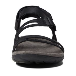 Merrell Sandspur Rose Convert Sandals for Women - Textile Lining with Slingback Design, Hook-Loop Closure, and Rubber OutsoleBlack 8 M