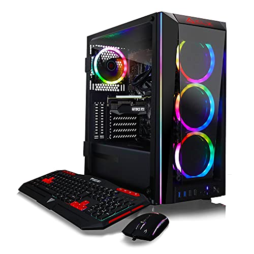 CLX SET Gaming PC - Intel Core i9 10850K 3.6GHz 5.2GHz, GeForce RTX 3060 Ti, 960GB SSD, 4TB HDD, 32GB DDR4 RGB Memory, 240 mm AIO, WiFi, Windows 11 Home, Black