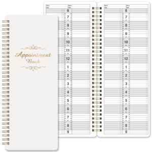 appointment book – undated salon appointment book, 15 minute intervals day planner, 4.5’’ x 11.5’’ daily＆hourly schedule book, 2 column＆200 pages, strong twin-wire binding, hardcover, spa organizer