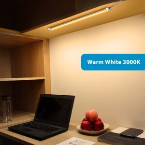 Litever Under Cabinet LED Lighting Bar Dimmable. 1 pc 12” Slim Bright LED Light Strip. Power Adapter, Switch, Dimmer Included. Plug in. Perfect for Kitchen Counter Workbench Closet. Warm White 3000K