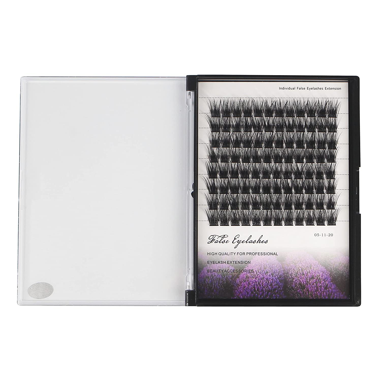 Dedila 96pcs Wide Stem Dramatic Volume Eye Lashes Extensions D Curl Black Soft Individual False Eyelashes Cluster Makeup Toos (16mm)