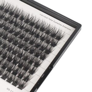 Dedila 96pcs Wide Stem Dramatic Volume Eye Lashes Extensions D Curl Black Soft Individual False Eyelashes Cluster Makeup Toos (16mm)