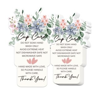 muzru tumbler care cards, (pack of 50) 3.81 x 3.55 tumbler care instructions, tumbler care and cleaning cards, cup care instructions