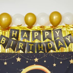 50th Birthday Party Decorations to 50 Years Old Party Supplies for Men with Balloons Garland kit, 50th Birthday Backdrop, Happy Birthday Banner, Foil Balloons and Curtains