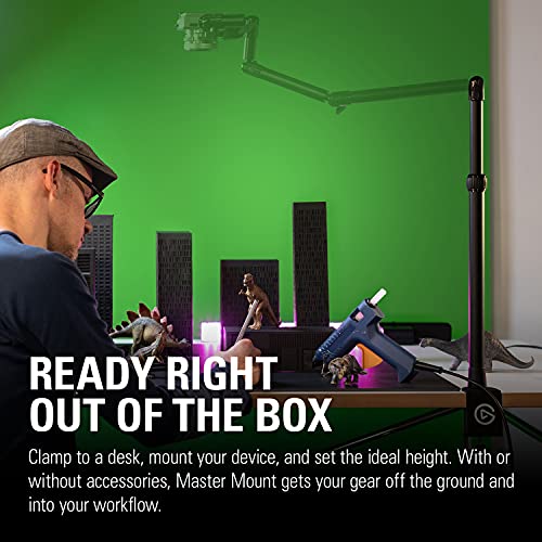 Elgato Master Mount S - Premium Desk Clamp with Pole extendable up to 54cm/21in and 1/4 inch Thread to Mount Lights, Cameras, and Microphones, perfect for Streaming, Videoconferencing, and Studios